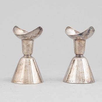 Ljusstakar, 2 par, silver, GAB, Stockholm 1965 resp Tesi, Göteborg 1974.