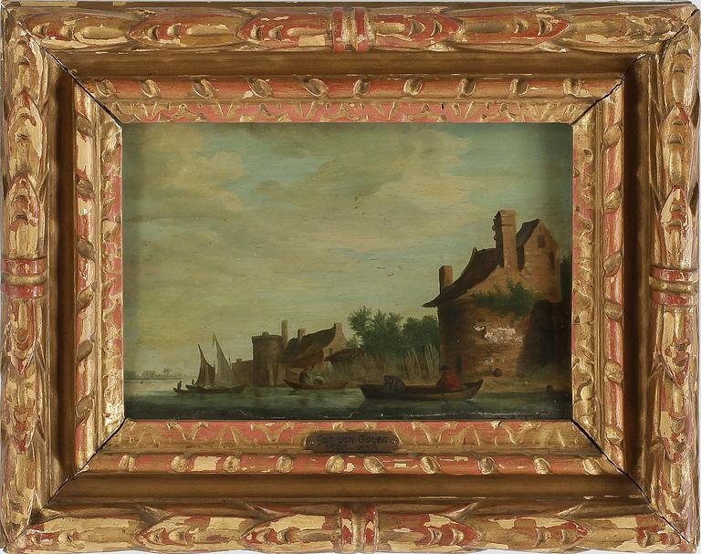 JAN VAN GOYEN. HANS ART. Olja på pannå. Ej sign.