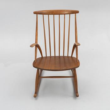 Illum Wikkelsø, a 'Gyngestol Nr. 3' rocking chair, Eilersen, mid 20th Century.