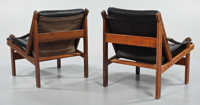 FÅTÖLJER, ett par, "Hunter", Torbjörn Afdal, Stranda Industri för Bruksbo, Norge, 1960/1970-tal.