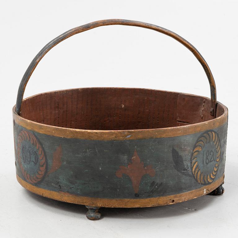 Förningskorg, Hälsingland, daterad 1820.