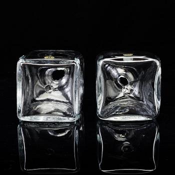 A set of twelve "Antik" shot glasses and two decanters by Reijmyre Glasbruk.