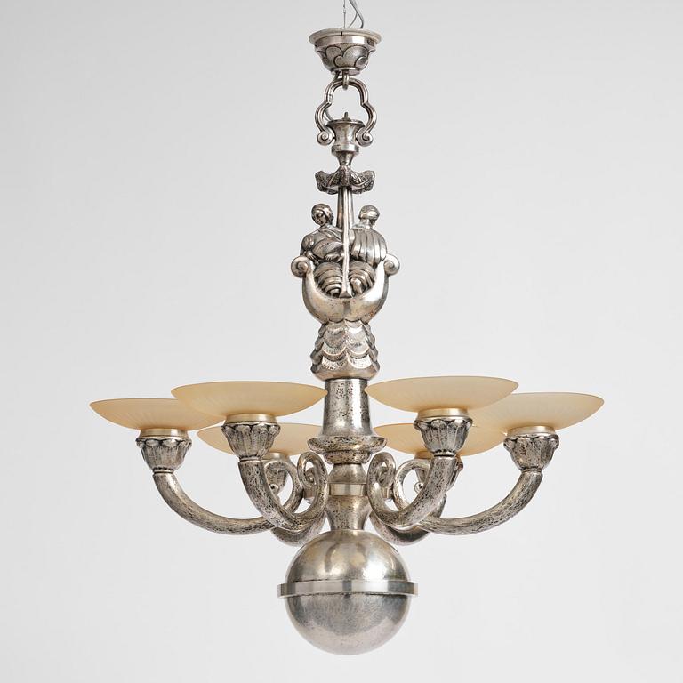 Per Torndahl, a Swedish Grace ceiling lamp, Atelier Torndahl, 1920s.