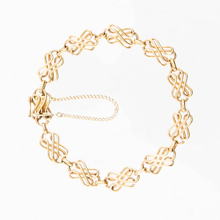 Bracelet, 18K gold, Stockholm 1956, fantasy link.