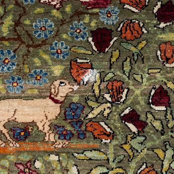 An antique Mobarekeh rug, central Persia, c. 230 x 130 cm.