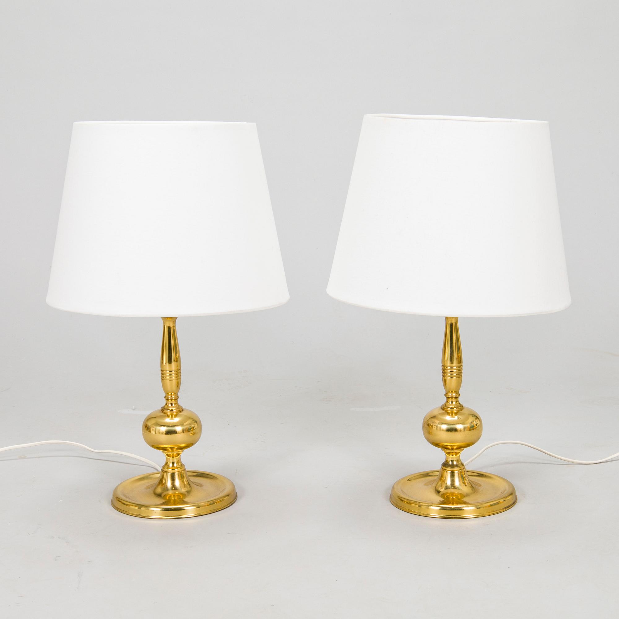 A pair of brass table lamps from NAFA, second half of the 20th Century.