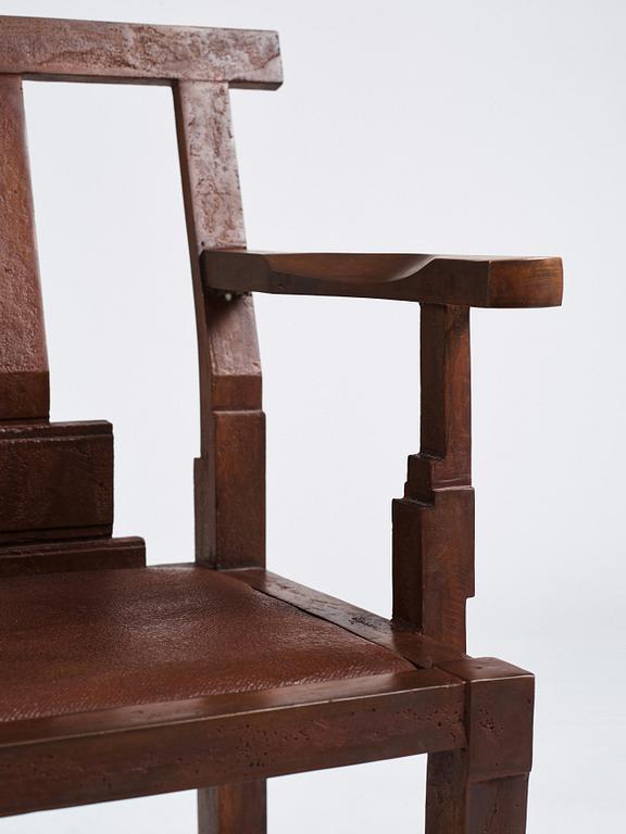 John Kandell, a patinated bronze 'Solitär' chair, Källemo, Sweden, ed. 3/7, only 3 chairs executed.