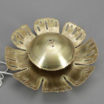 VÄGGLAMPA, mässing, Holm Sørensen & Co, Danmark, kring 1900-talets mitt.