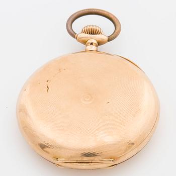 POCKET WATCH, 52 mm, 14K gold, Swiss hallmarks.