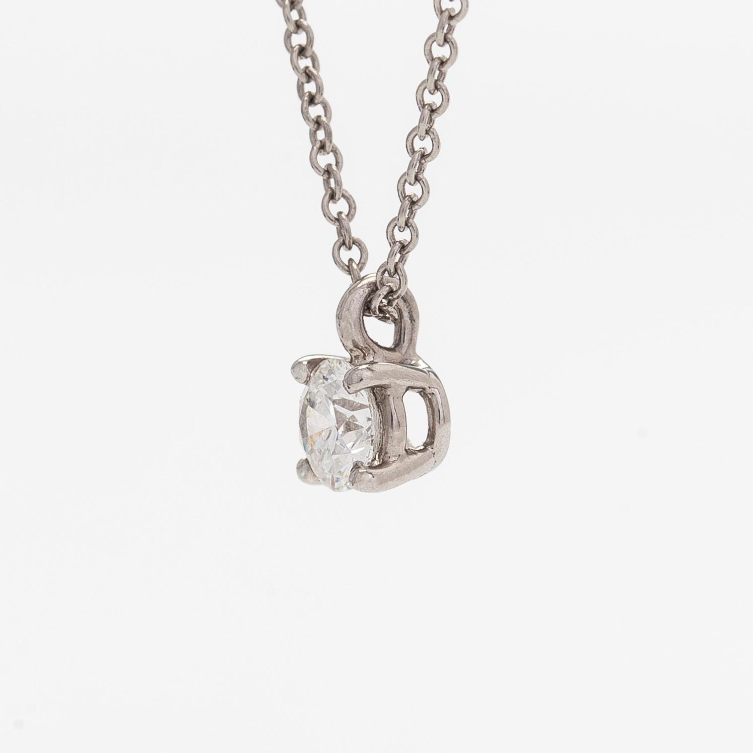 Tiffany & Co, a platinum necklace with a brilliant-cut diamond approx. 0.26 ct.