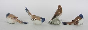 FIGURINER, 4 st, porslin, Bing & Gröndahl.