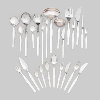 Tapio Wirkkala, A 152-piece set of 'Tapio' silver cutlery, Kultakeskus, Hämeenlinna 1963-1998.