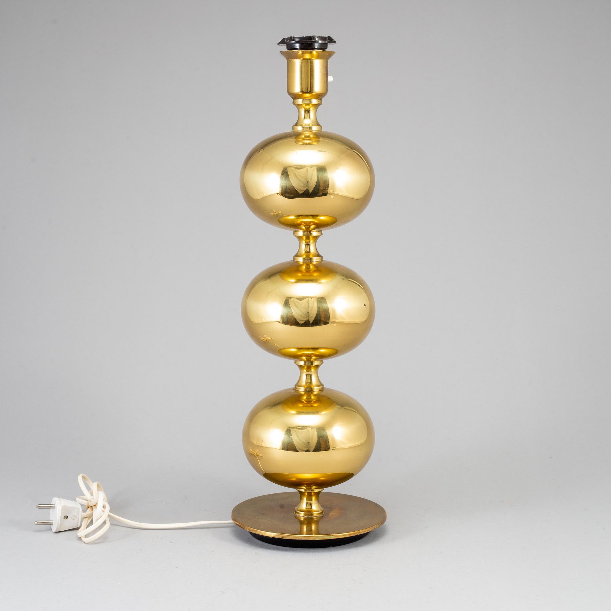 A brass table lamp, AB Stilarmatur Tranås, second half of the 20th century.