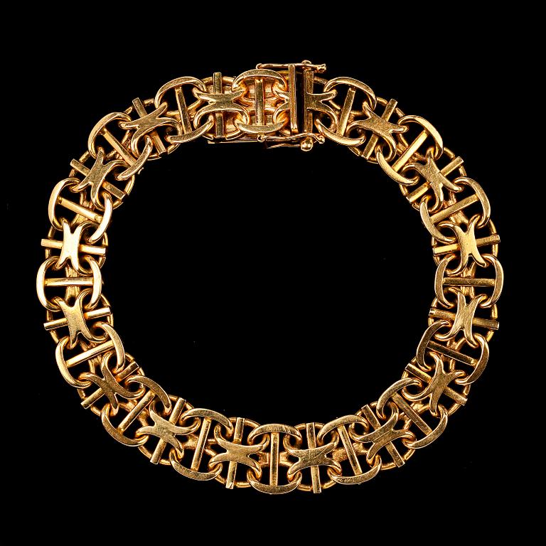 ARMBAND, 18k guld, K & E Carlsson, Göteborg, 1962.