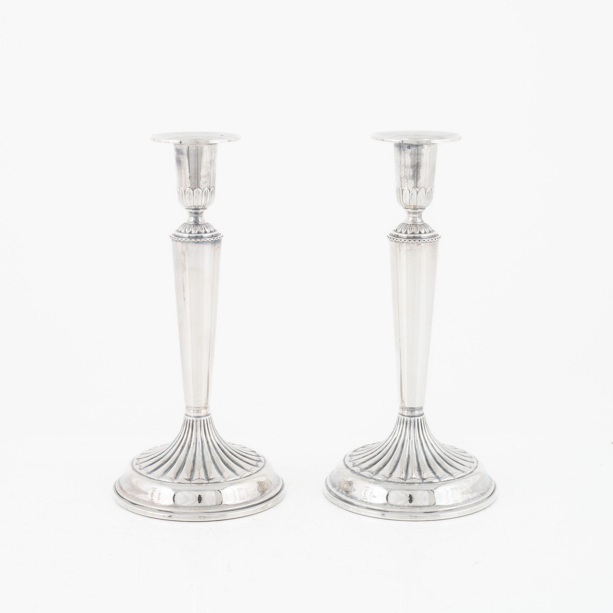A pair of silver canldesticks, Ceson, Gothenburg 1983.
