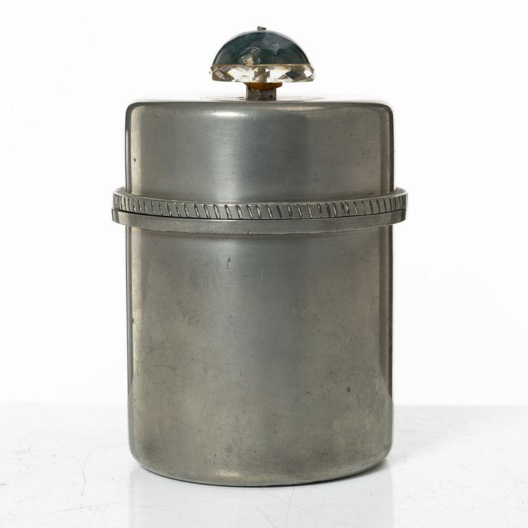 Firma Svenskt Tenn, probably Estrid Ericson & Nils Fougstedt, a pewter lidded jar, Stockholm, 1954.