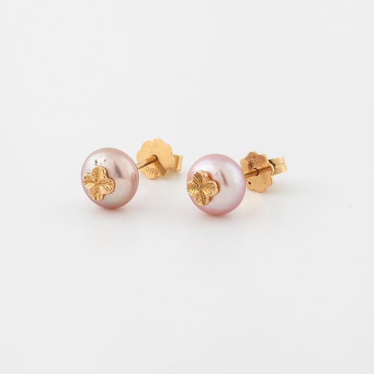 PER BORUP, a pair of cultured pearl earrings.