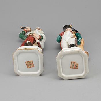 FIGURINER, ett par, porslin, 1900-talets första hälft.