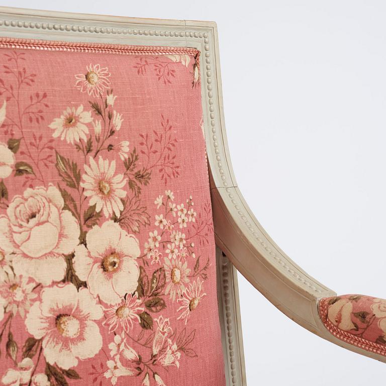 A carved Gustavian armchair by C. J. Wadström (master 1788-1816).