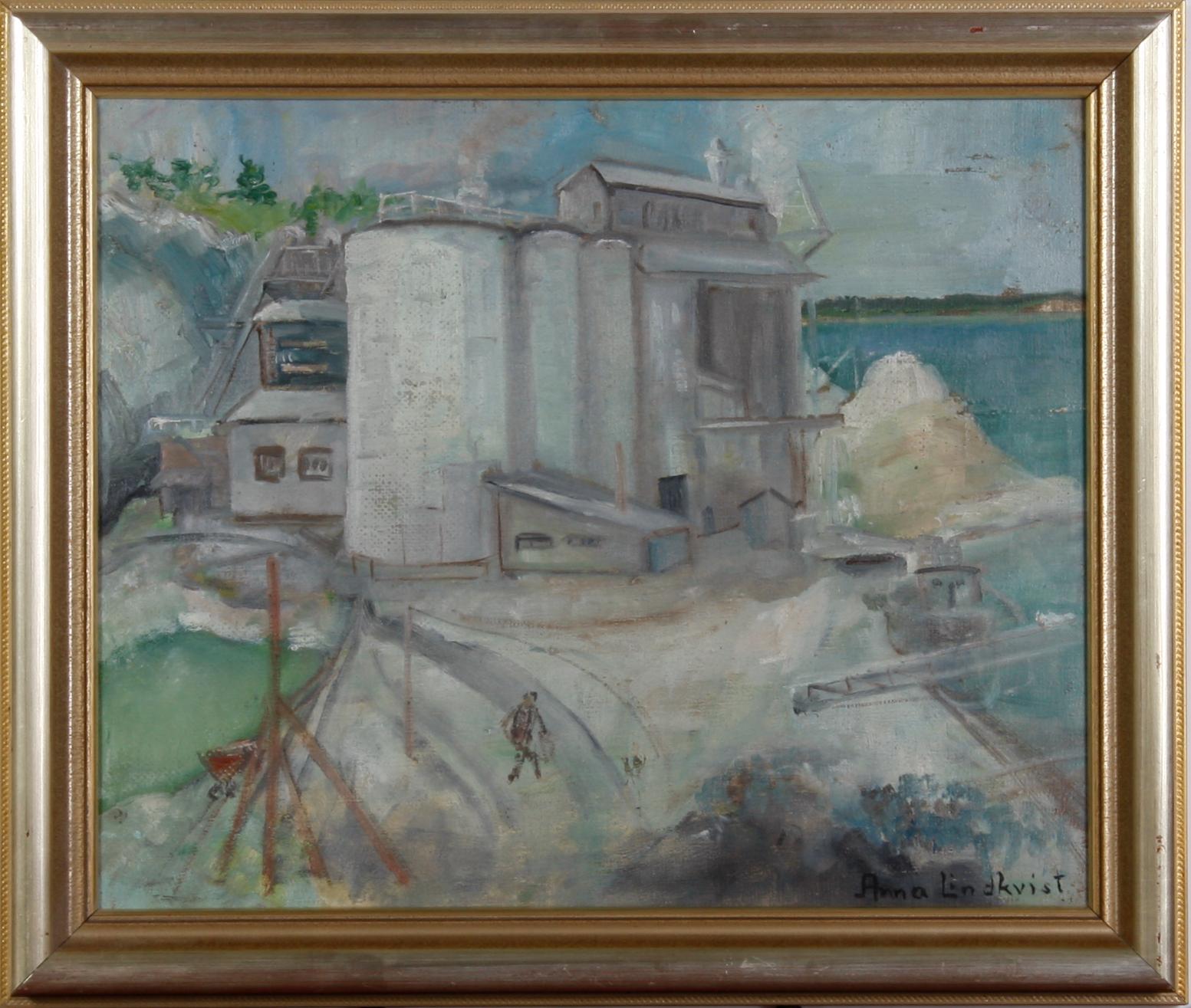 LINDQVIST, ANNA, olja på pannå o duk, 6 st. Sign.
