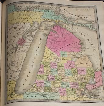 VÄRLDSATLAS, Jeremiah Greenleaf's Universal Atlas, Printed by G.R. French Brattleboro Vt, 1840.