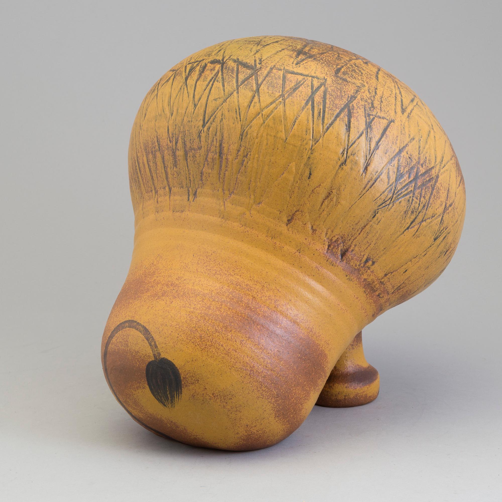 LISA LARSON, skulptur, stengods, "Lejon Maxi", Gustavsberg.