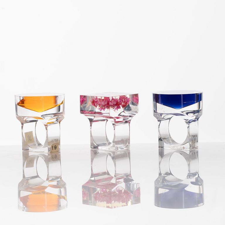 Siv Lagerström, three rings, acrylic plastic. 1970s.