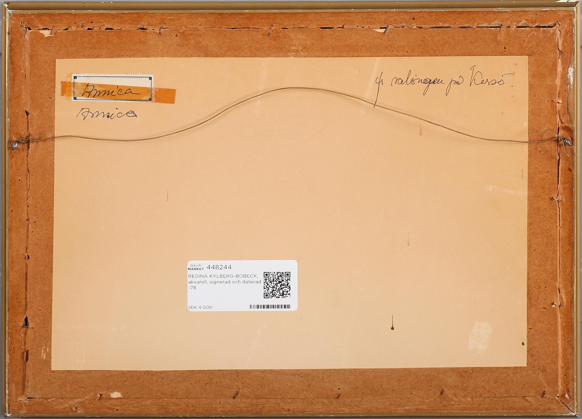 REGINA KYLBERG-BOBECK, akvarell, signerad och daterad -78.