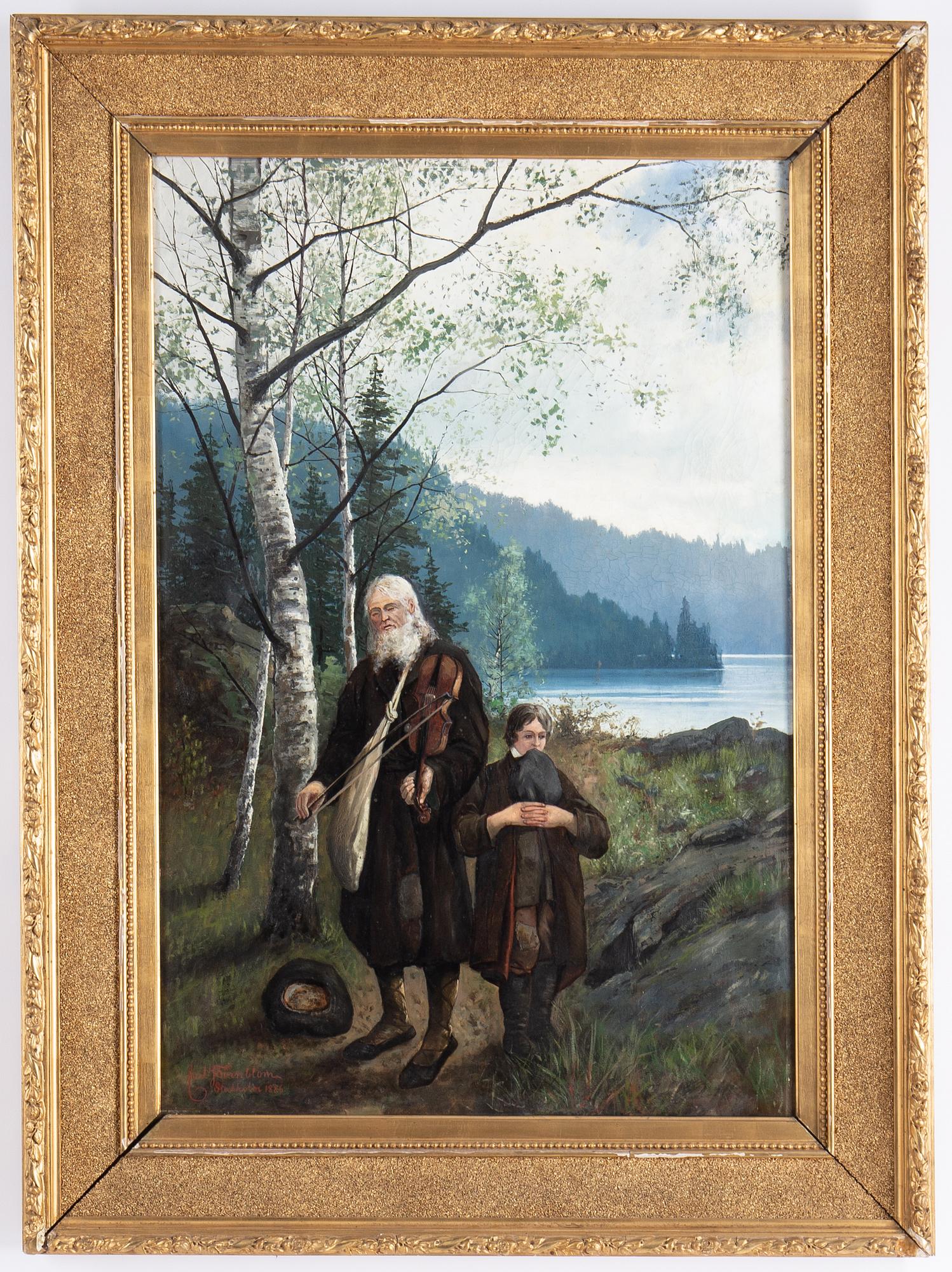 Unknown artist, oil on canvas, signed carl Törnblom and dated Stockholm 1886.