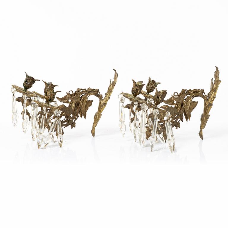 Wall lights a pair, late 19th century.