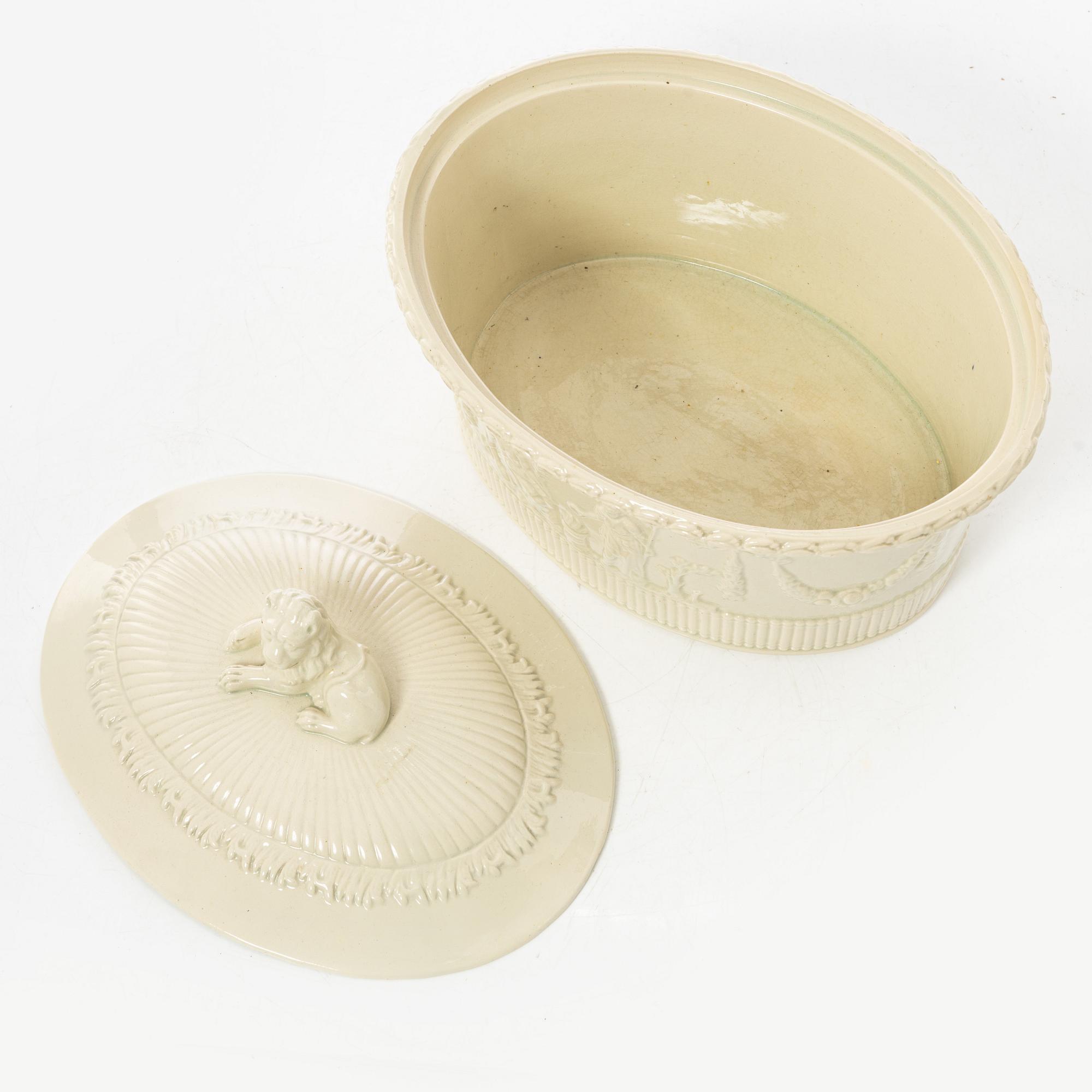 A creamware pâté terrine, Rörstrand, Sweden, first part of the 19th century.