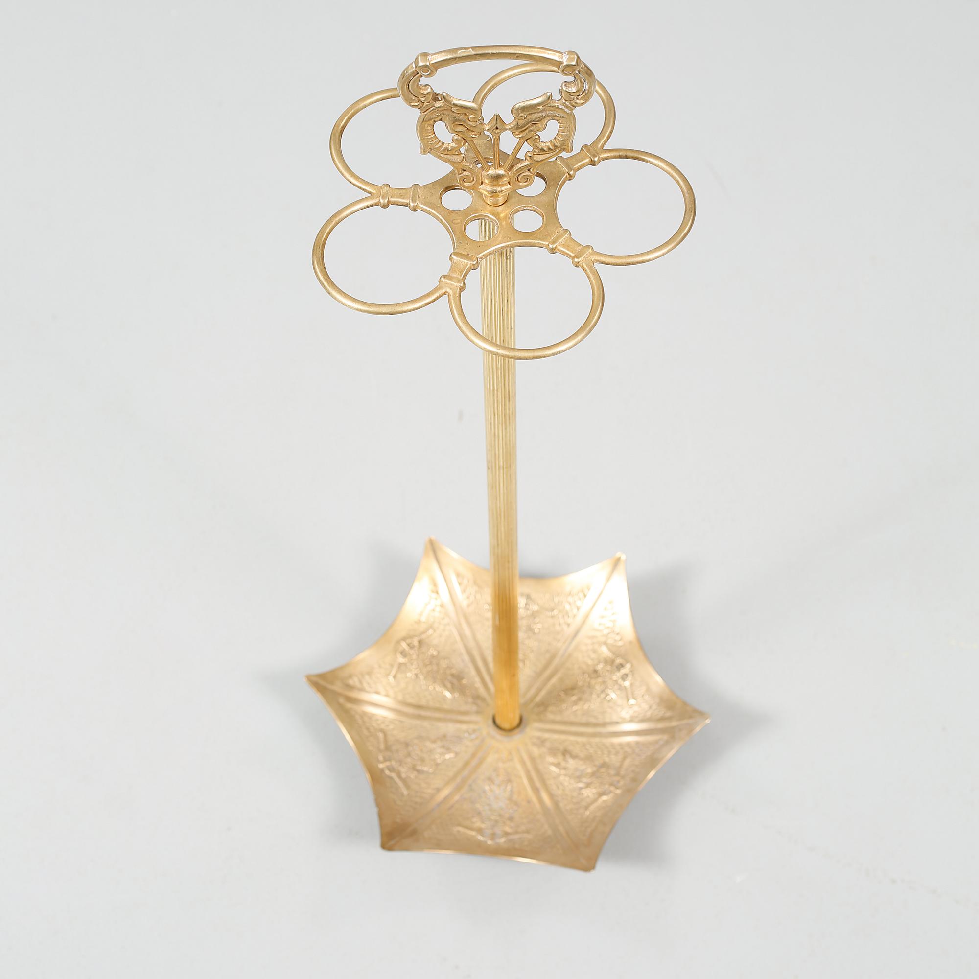 PARAPLYSTÄLL, mässing, 1900-tal.