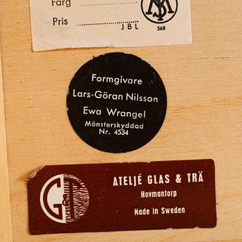A mirror "GT 7090" and hall dresser "GT 6890", deisgned by Lars Göran Nilsson & Ewa Wrangel, Atelje Glas & Trä, ca 1965.