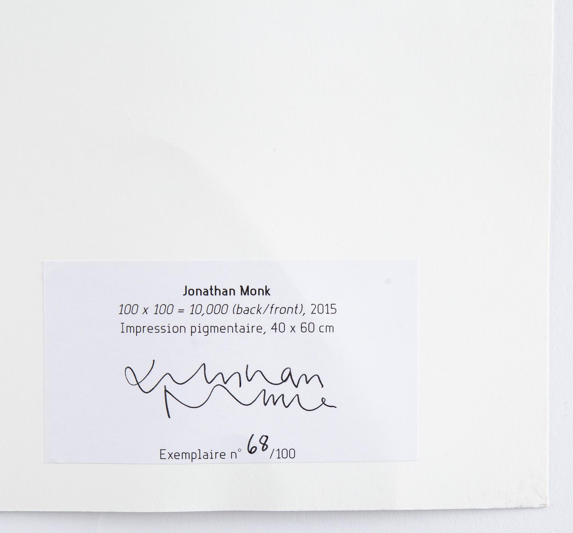 Jonathan Monk, pigment print signed numbered 68/100.