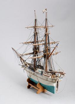 MODELLBÅT, trä, segelfartyg, 1900-talets första hälft.