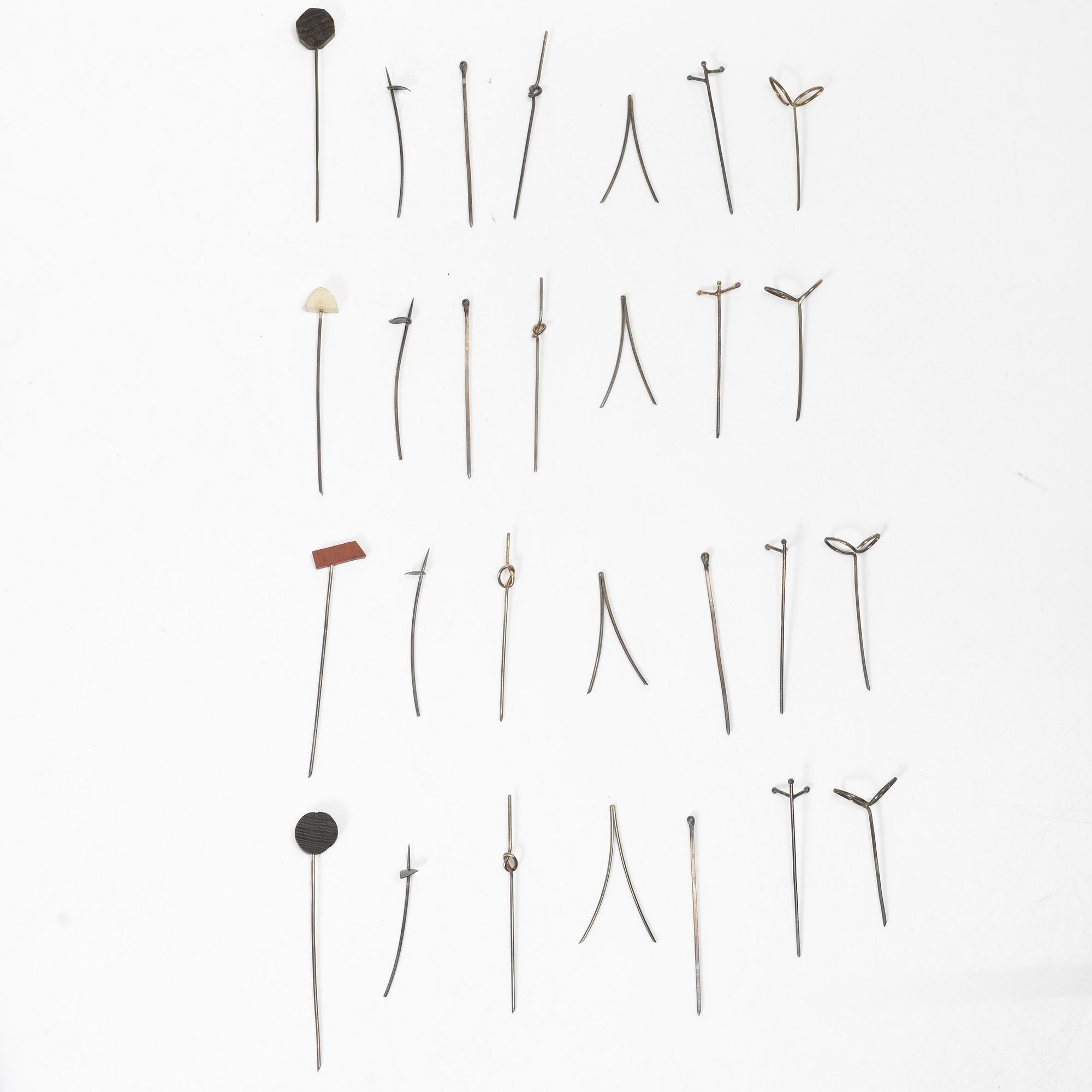 Cocktailpinnar, 28 st, silver, från Lod, Stockholm, 2000-tal.