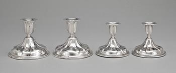 LJUSSTAKAR, 2 par, silver, bl a Norge 1900-tal.