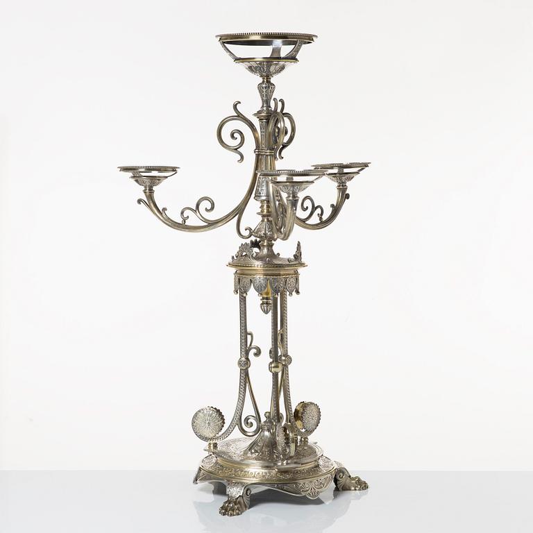 Bordsuppsats, nysilver, Elkington & Co, England, 1862.