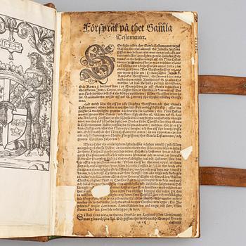 A bible, called Gustav Vasa's Bible, printed in Uppsala 1541.