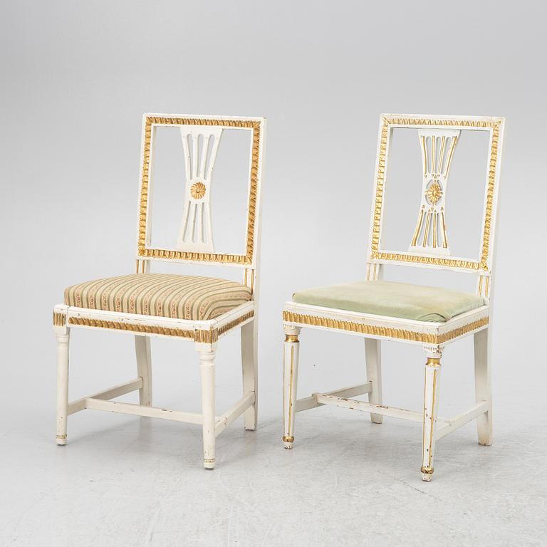 Chairs, 10 similar, circa 1800, late Gustavian.