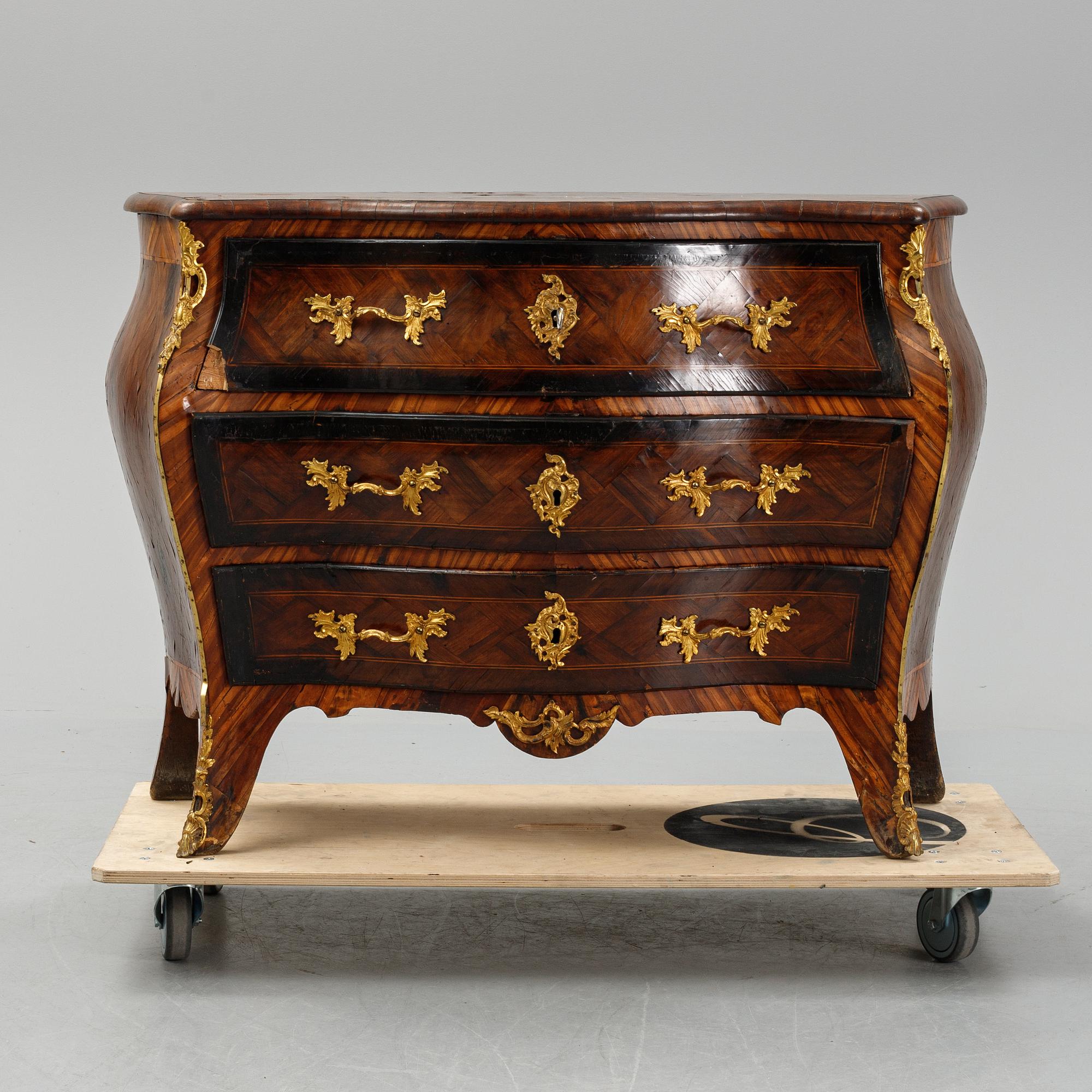 A rococo style dresser, 18th Century.