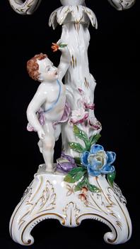 KANDELABRAR, ett par, porslin, Dresden.