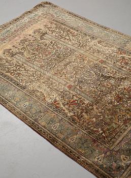 A rug, an antique / semi-antique silk Kashan so called Motashem / Feraghan ca 191,5 - 194,5 x 128,5 - 133 cm.