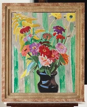 Isaac Grünewald, Blomsterstillben med zinnia.