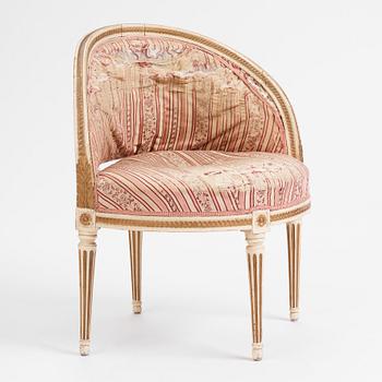 A Gustavian armchair, Stockholm, late 18th century.