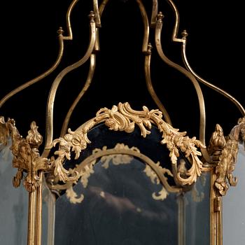 Lykta, för fyra ljus, Stockholmsarbete av mästertstyckekvalitet, 1700-talets senare del, Rokoko.