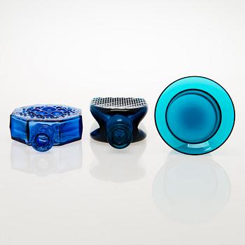 NANNY STILL, SOCKERSKÅL, KARAFF och FLASKA, glas, Riihimäen Lasi oy, 1960-tal.