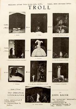 John Bauer, "Troll" tio litografier i mapp.