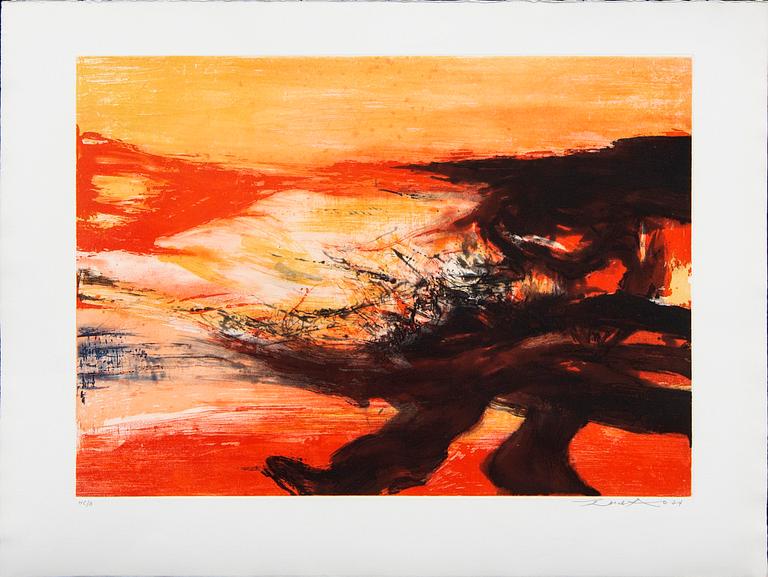 Zao Wou-ki, a signed and numbered colour etching.