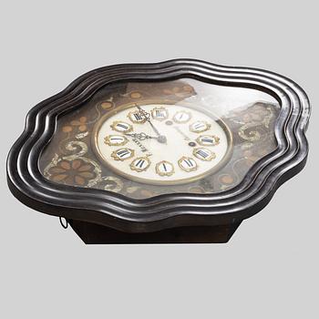 A French wall clock, F. Menant, Chateaubourg, late 19th Century.
